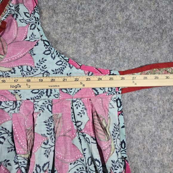 Paper Source Colorful Floral Print Apron Dress Skirt Deep Pockets Adjustable - Picture 5 of 7